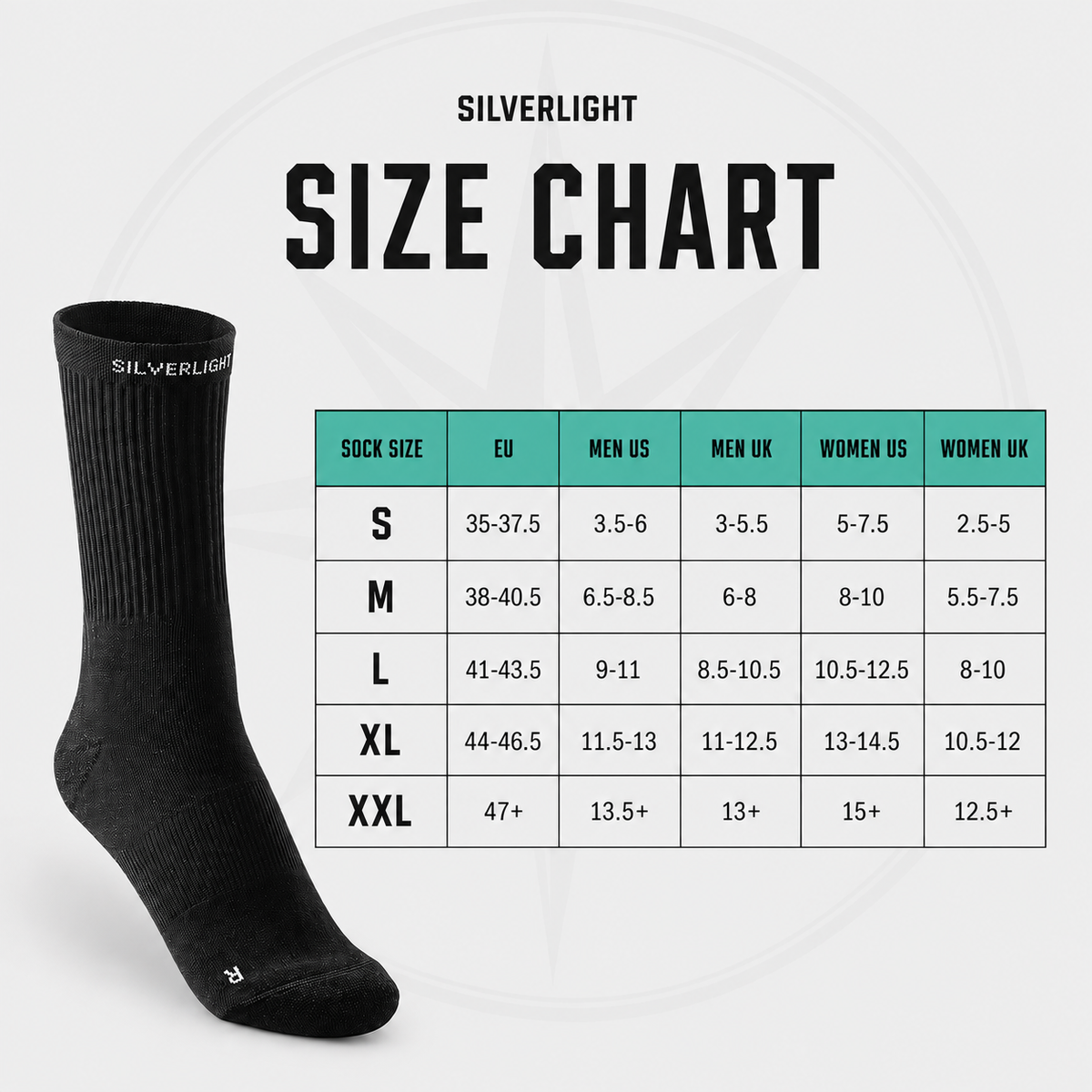 Silverlight Crew Socks