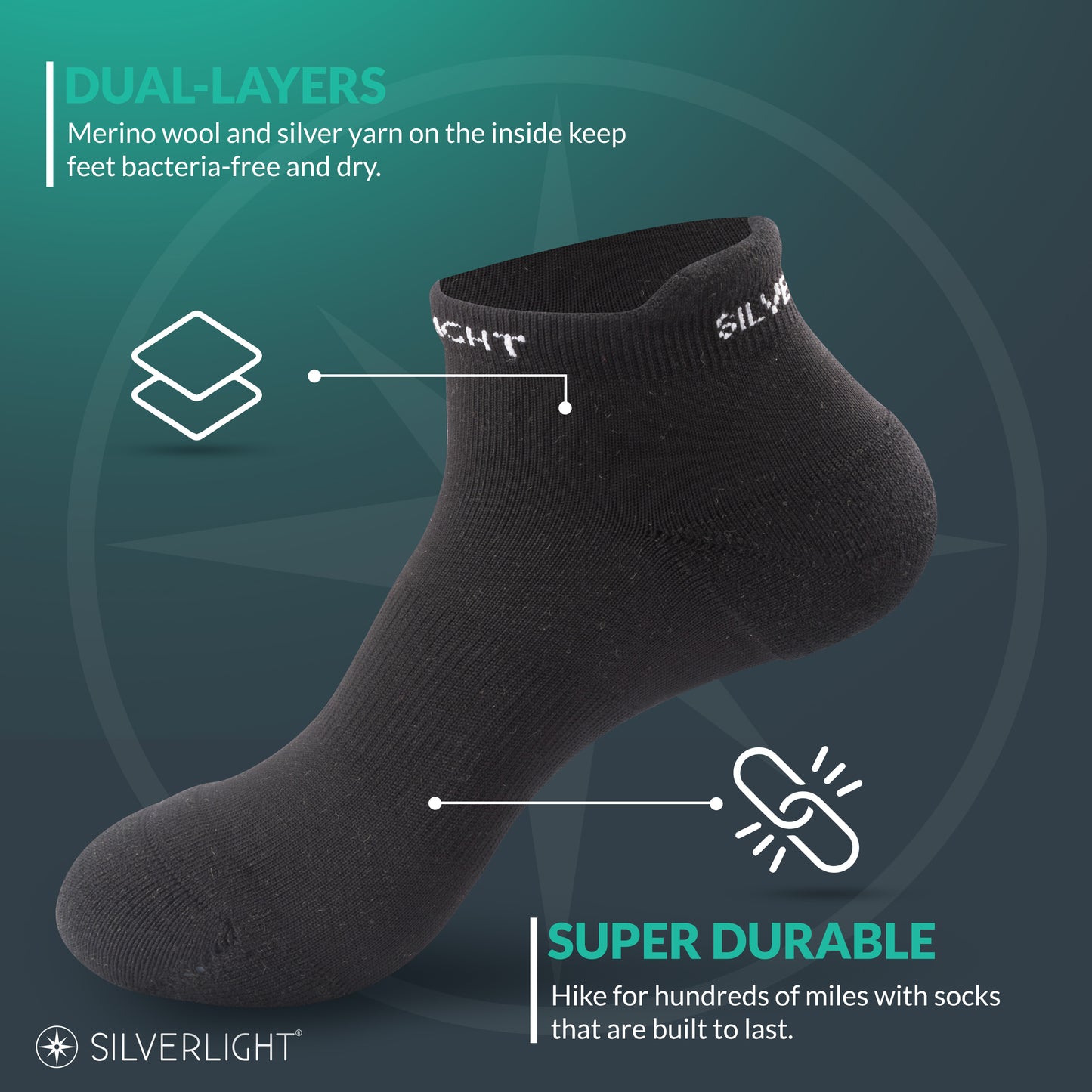 Silverlight Socks (Medium Ankle)