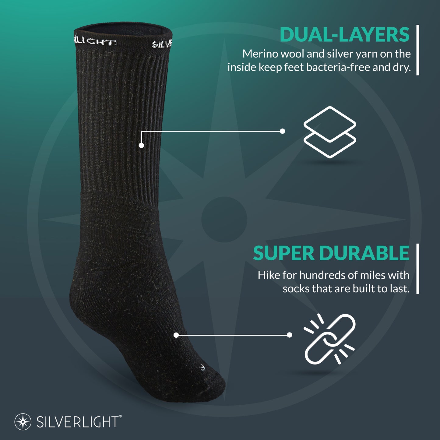 Silverlight Winter Socks (Heavy Crew)