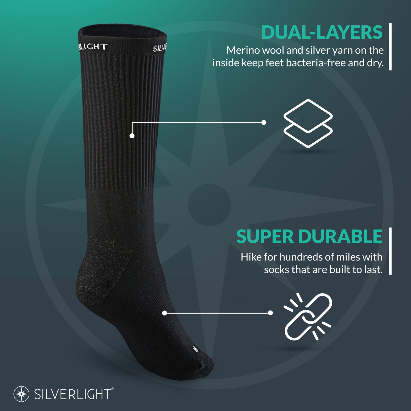 Silverlight Socks (Medium Crew)
