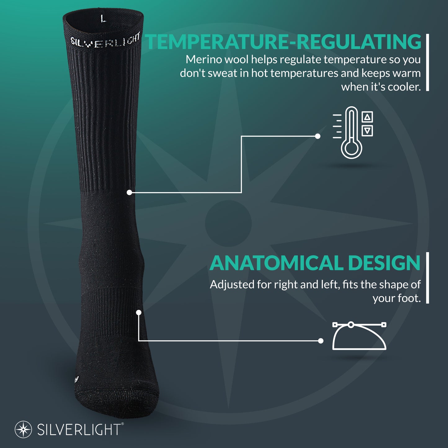 Silverlight Socks (Medium Crew)