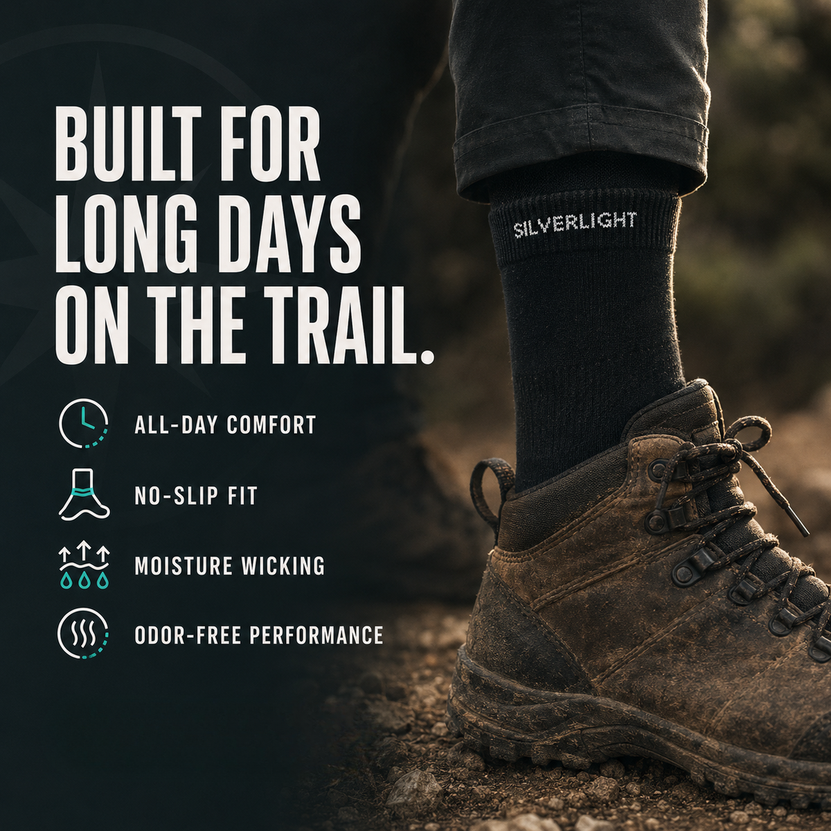 Silverlight Crew Socks