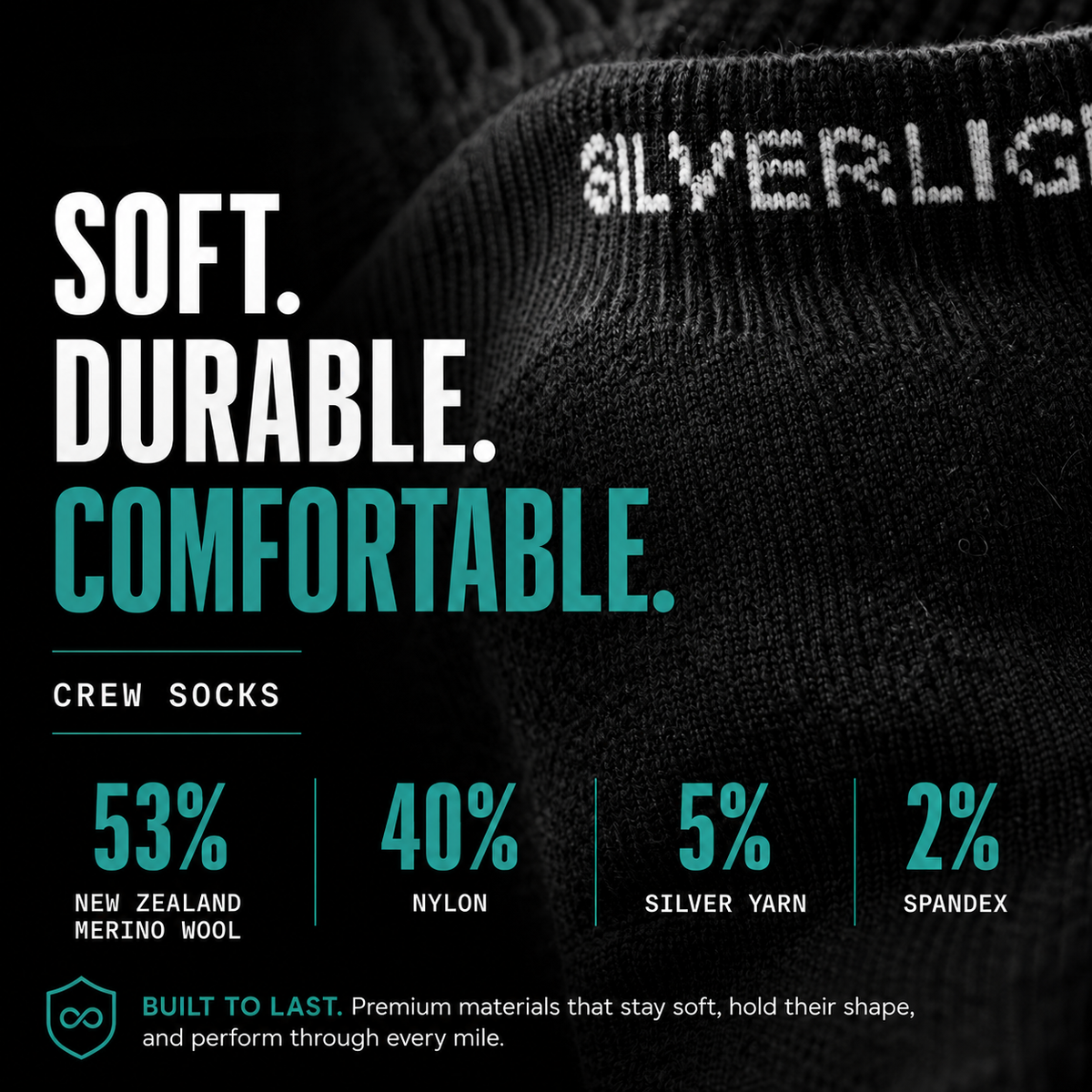 Silverlight Crew Socks